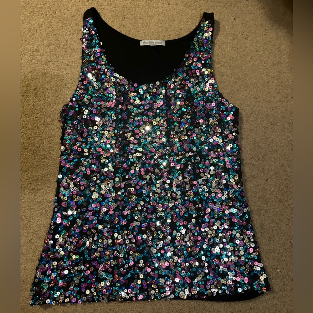 Charlotte Russe Sequined Tank Top